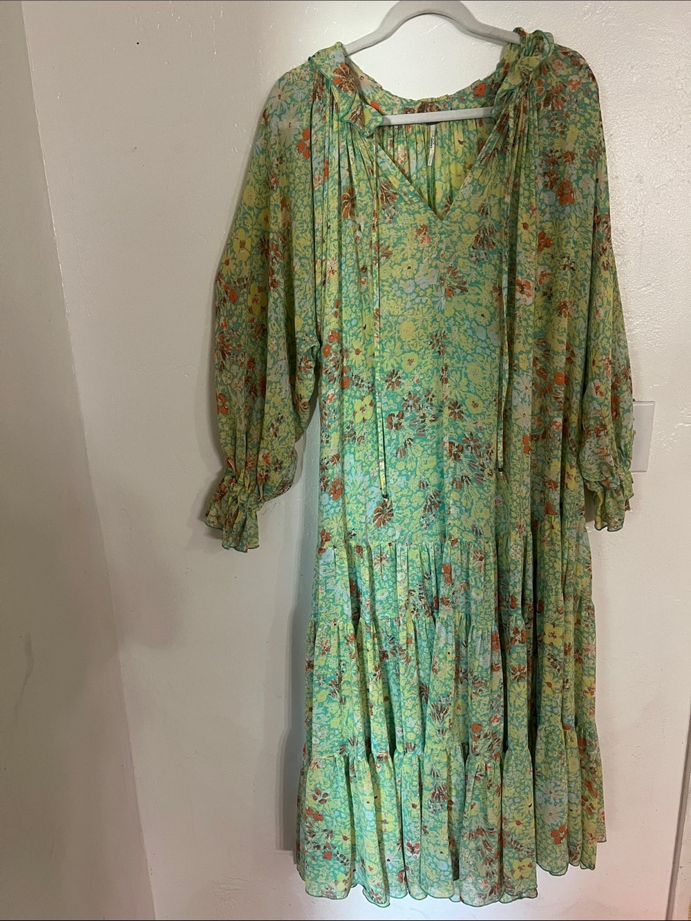 Free People Large Floral Tiered Maxi Dress